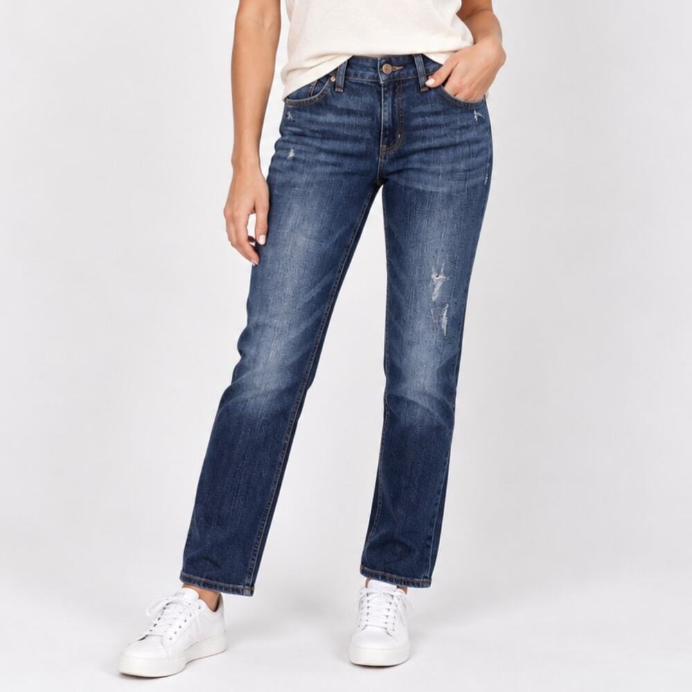 Gap 1969 Easy Straight Jeans Distressed Low Rise Women's Size 26/2 Casual
